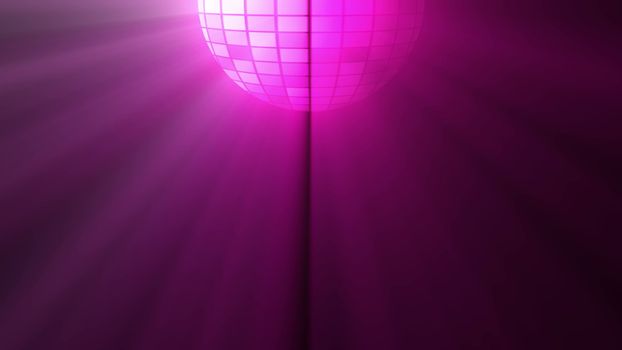 Abstract background with disco ball and lights. 3D rendering