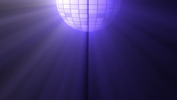 Abstract background with disco ball and lights. 3D rendering