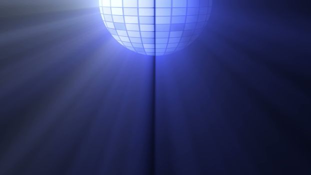 Abstract background with disco ball and lights. 3D rendering