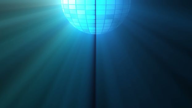 Abstract background with disco ball and lights. 3D rendering