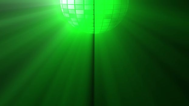 Abstract background with disco ball and lights. 3D rendering