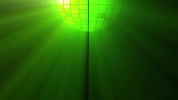 Abstract background with disco ball and lights. 3D rendering