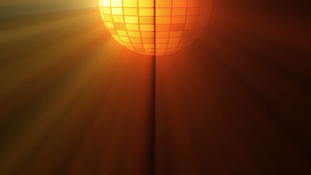 Abstract background with disco ball and lights. 3D rendering