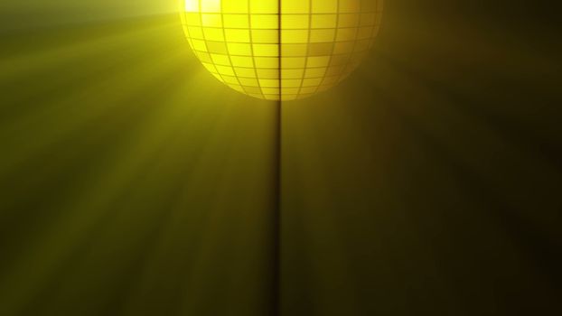 Abstract background with disco ball and lights. 3D rendering