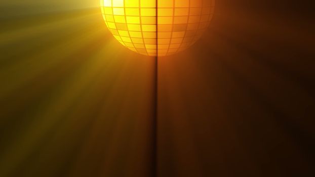 Abstract background with disco ball and lights. 3D rendering