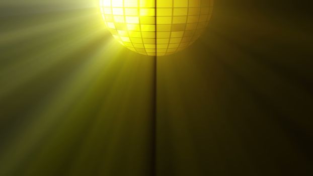Abstract background with disco ball and lights. 3D rendering