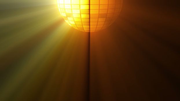 Abstract background with disco ball and lights. 3D rendering