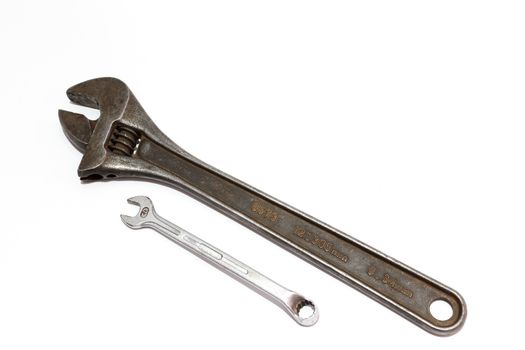 Adjustable Spanner On A White Background