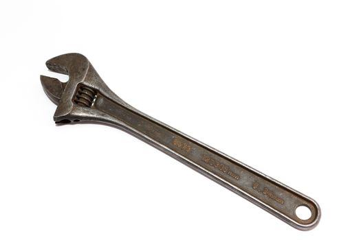 Adjustable Spanner On A White Background