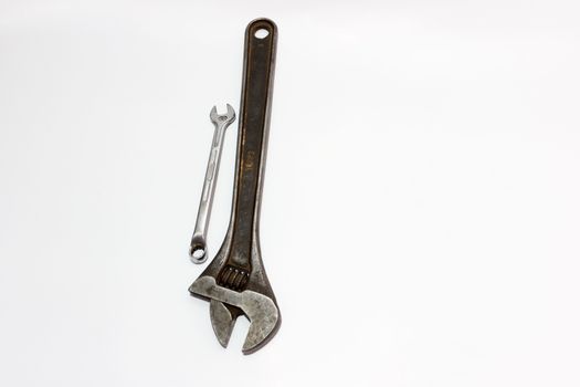 Adjustable Spanner On A White Background