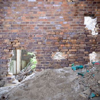 ruins of a very heavily polluted industrial factory, industrial series