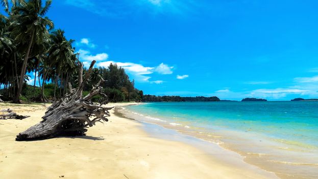 Pristine Wandoor Beach on a sunny day, Port Blair, Andaman and Nicobar Islands, India, Asia.