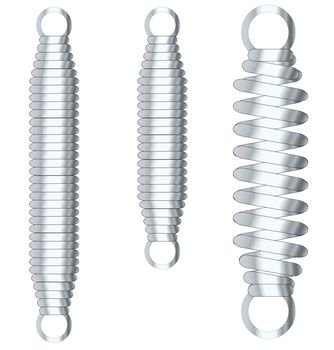 A set of three tension springs as found on many pieces of equipment.