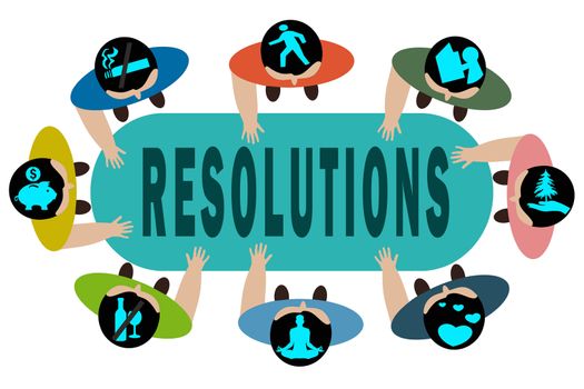 New Year's Resolution concept illustration isolated on white background.