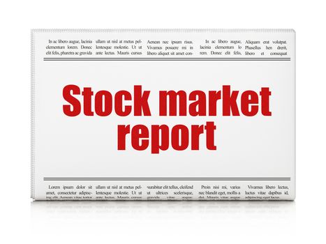 Currency concept: newspaper headline Stock Market Report on White background, 3D rendering