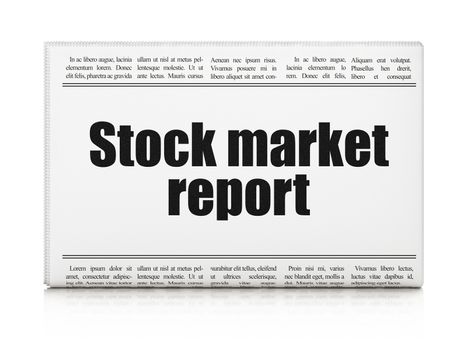 Banking concept: newspaper headline Stock Market Report on White background, 3D rendering