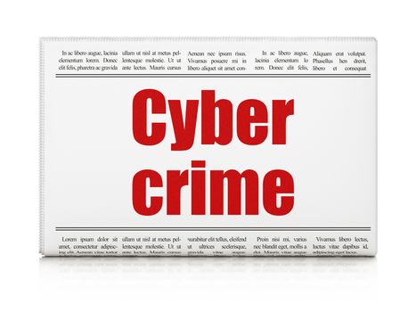 Safety concept: newspaper headline Cyber Crime on White background, 3D rendering