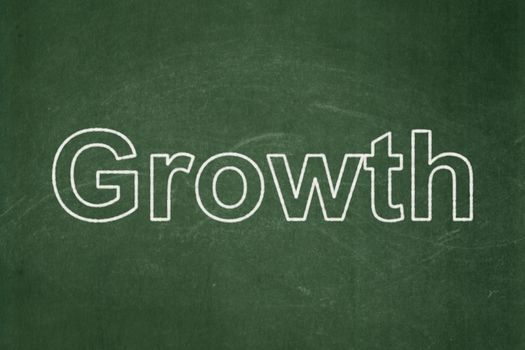 Business concept: text Growth on Green chalkboard background