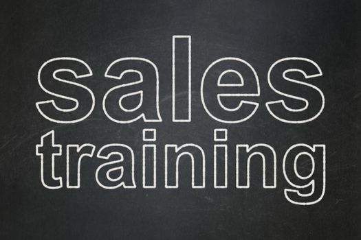Marketing concept: text Sales Training on Black chalkboard background