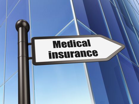 Insurance concept: sign Medical Insurance on Building background, 3D rendering
