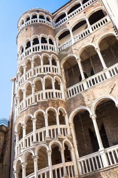 Scala Contarini del Bovolo - Venezia Italy / Detail of the Scala Contarini del Bovolo of Contarini Palace in the city of Venezia (UNESCO world heritage site), Veneto, Italy