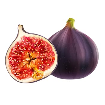 Figs isolated realistic illustration on white background.