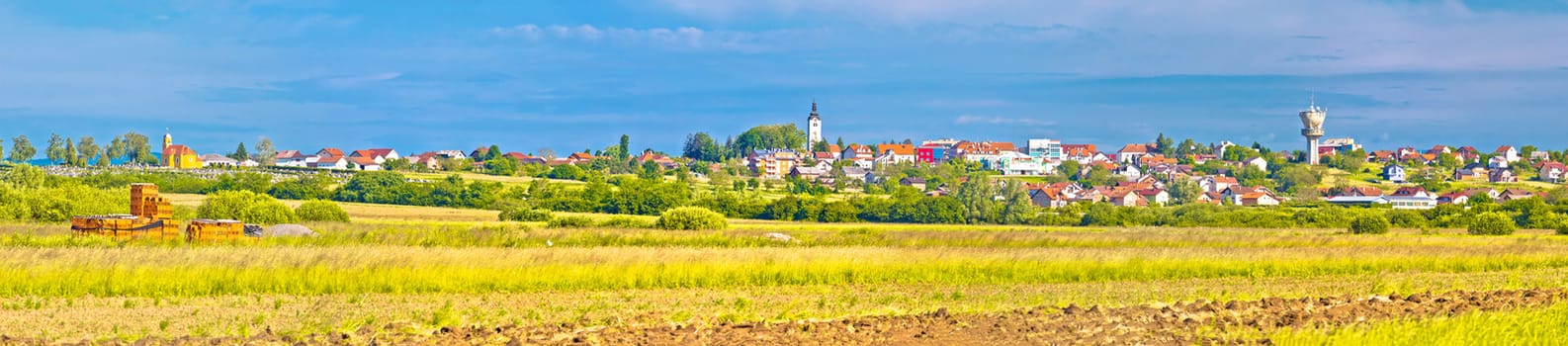 Town of Vrbovec landscape and architecture panoramic view, Prigorje region of Croatia