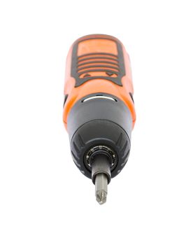 Close up of cordless screwdriver isolate on white background