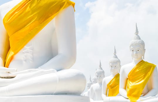 White buddha in thai temple