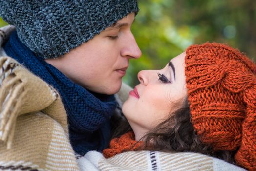 Portrait of couples in the autumn garden