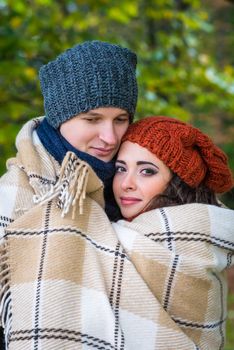 Portrait of couples in the autumn garden