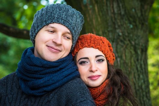 Portrait of couples in the autumn garden