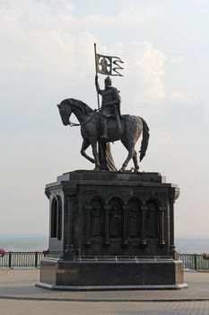 Monument of Prince Vladimir in front of the Assumption cathedral in Vladimir, Russia, July, 25, 2016
