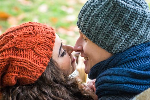 Portrait of couples in the autumn garden