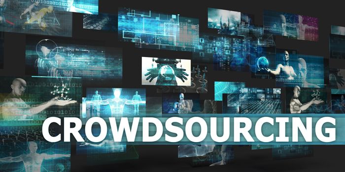 Crowdsourcing Presentation Background with Technology Abstract Art