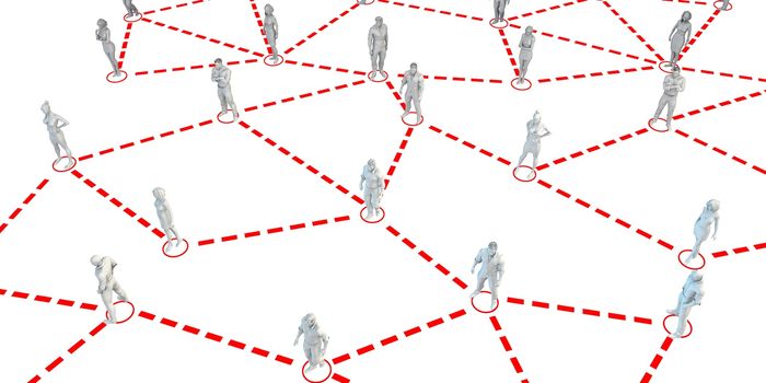 Human figures Connected Together in Communication Social Media