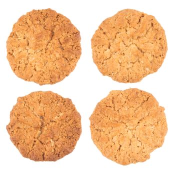 Cookies on a white background. Top view.