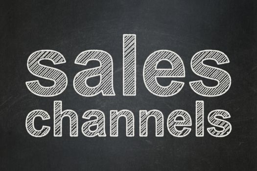 Marketing concept: text Sales Channels on Black chalkboard background