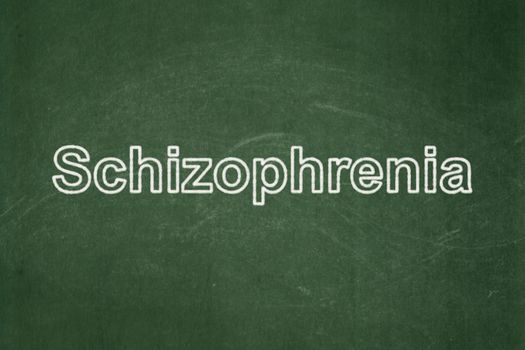Medicine concept: text Schizophrenia on Green chalkboard background