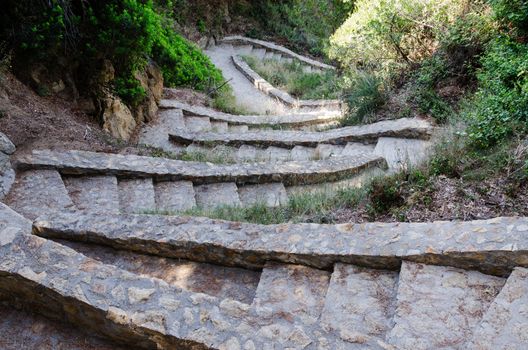 Descending stone steps in Spain