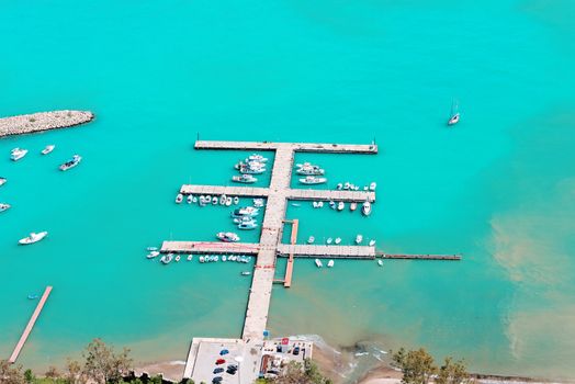 Aerial view on marina at Cefalu, Sicily, Italy