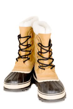 Unisex winter high boots isolated on white