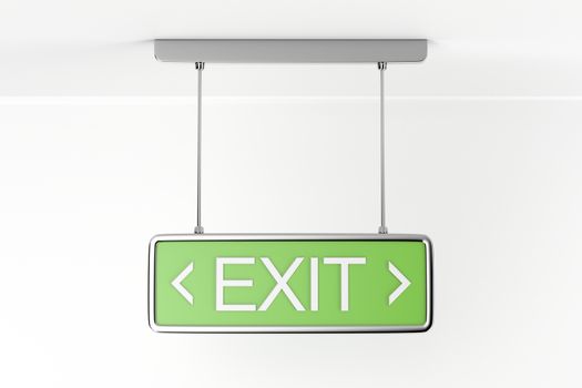 Emergency exit sign in the building 
