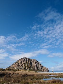 Beautiful scene of Morro Rock Bay, California USA