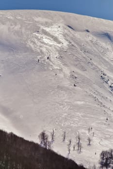 beautiful alps winter panoramic aerial view landscape with mountain background