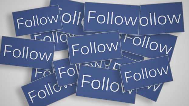 A lot of Follow buttons. Social media concept. Illustration.