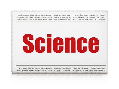 Science concept: newspaper headline Science on White background, 3D rendering