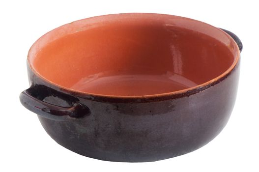 a clay pot on a white background