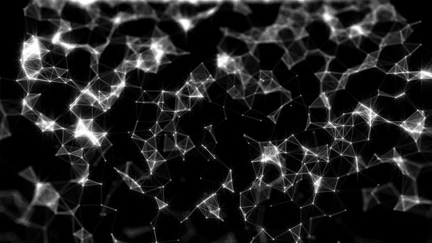 Falling Triangles. Rain traingles Polygon. 3D rendering