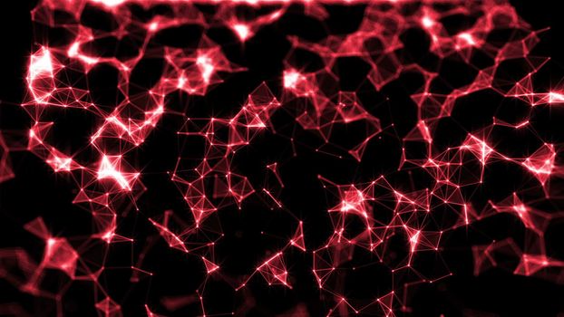 Falling Triangles. Rain traingles Polygon. 3D rendering